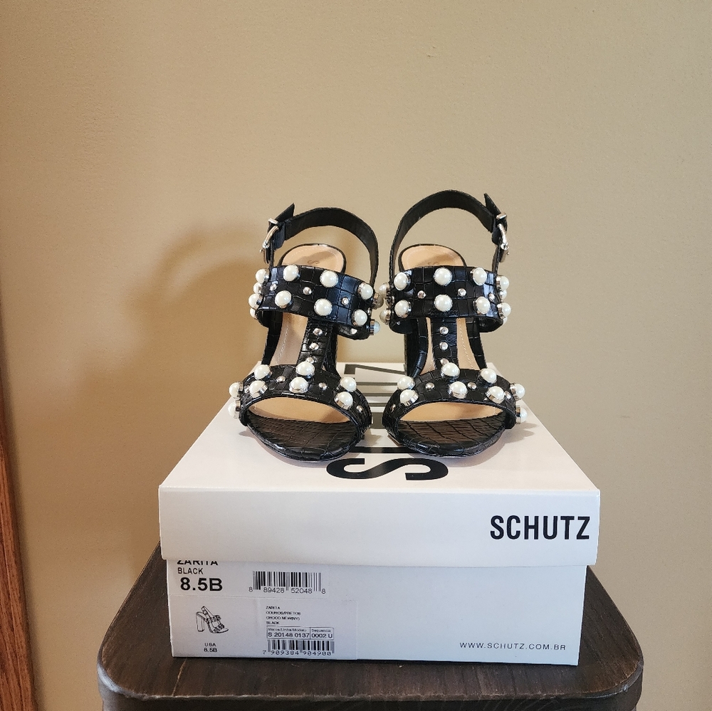 Schutz Zarita Black Block Heels - Size 8.5B - Worn Once!